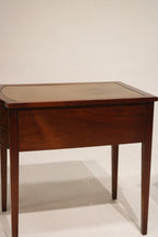 Antique Georgian Mahogany Leather Top Nightstands Side Tables