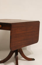 Vintage Solid Wood Drop Leaf Table Desk With Storage