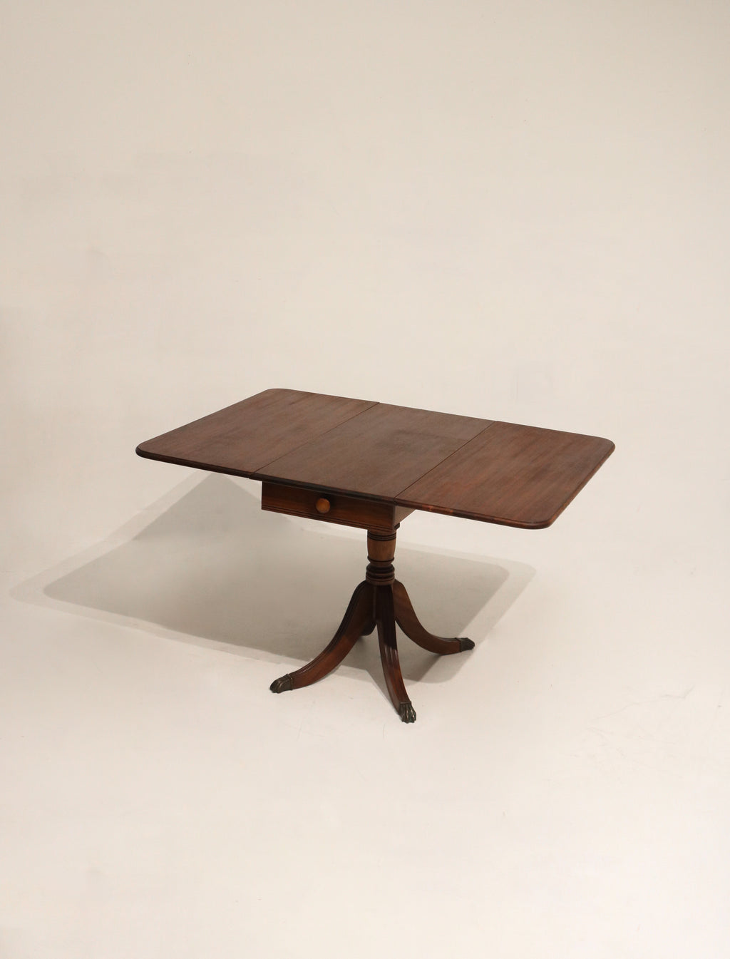 Vintage Solid Wood Drop Leaf Table Desk With Storage