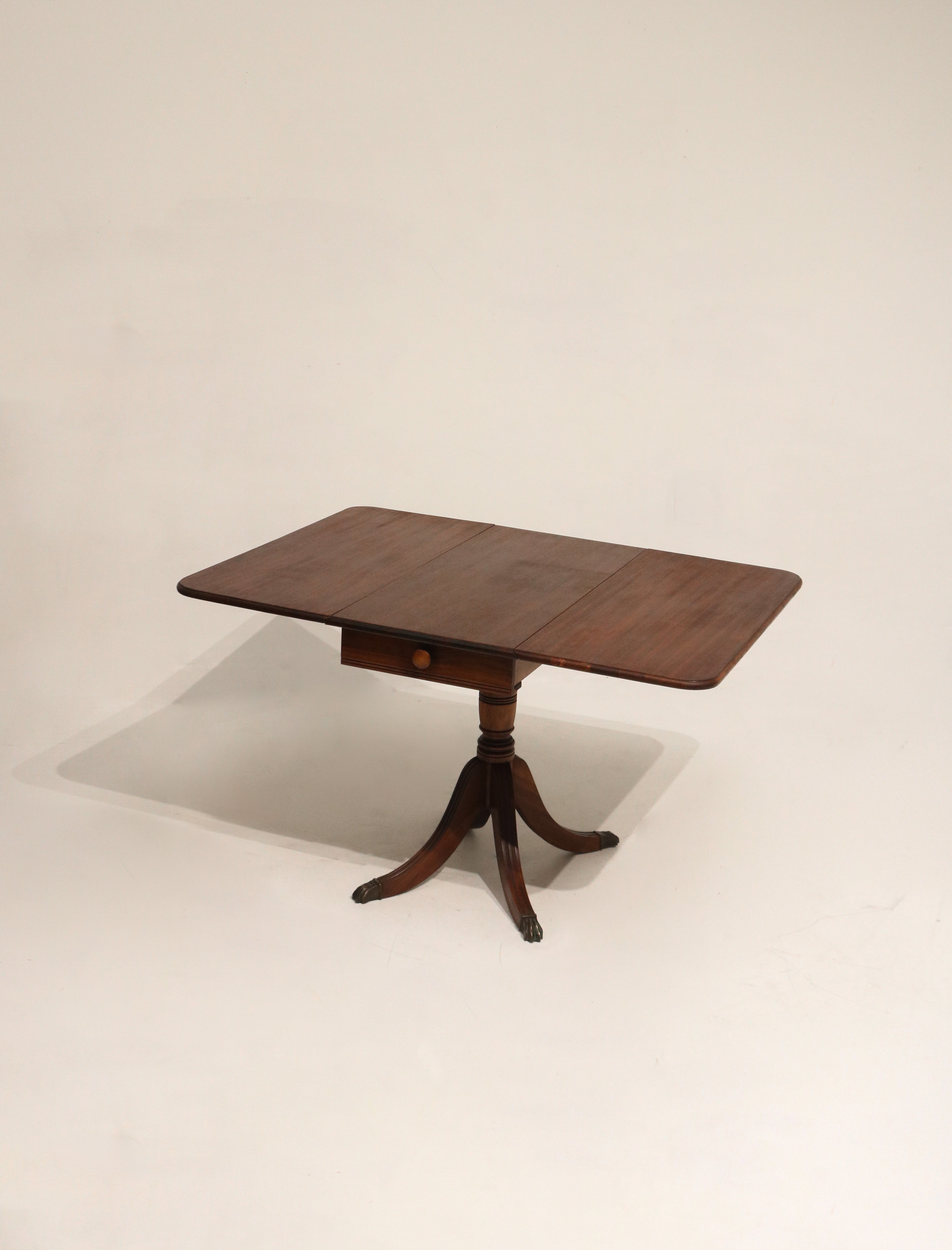 Vintage Solid Wood Drop Leaf Table Desk With Storage
