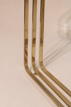Vintage Glass Steel Console Table