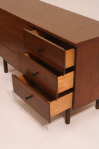 Mid Century Modern Walnut Wood 6 Drawers Dresser By Stanley