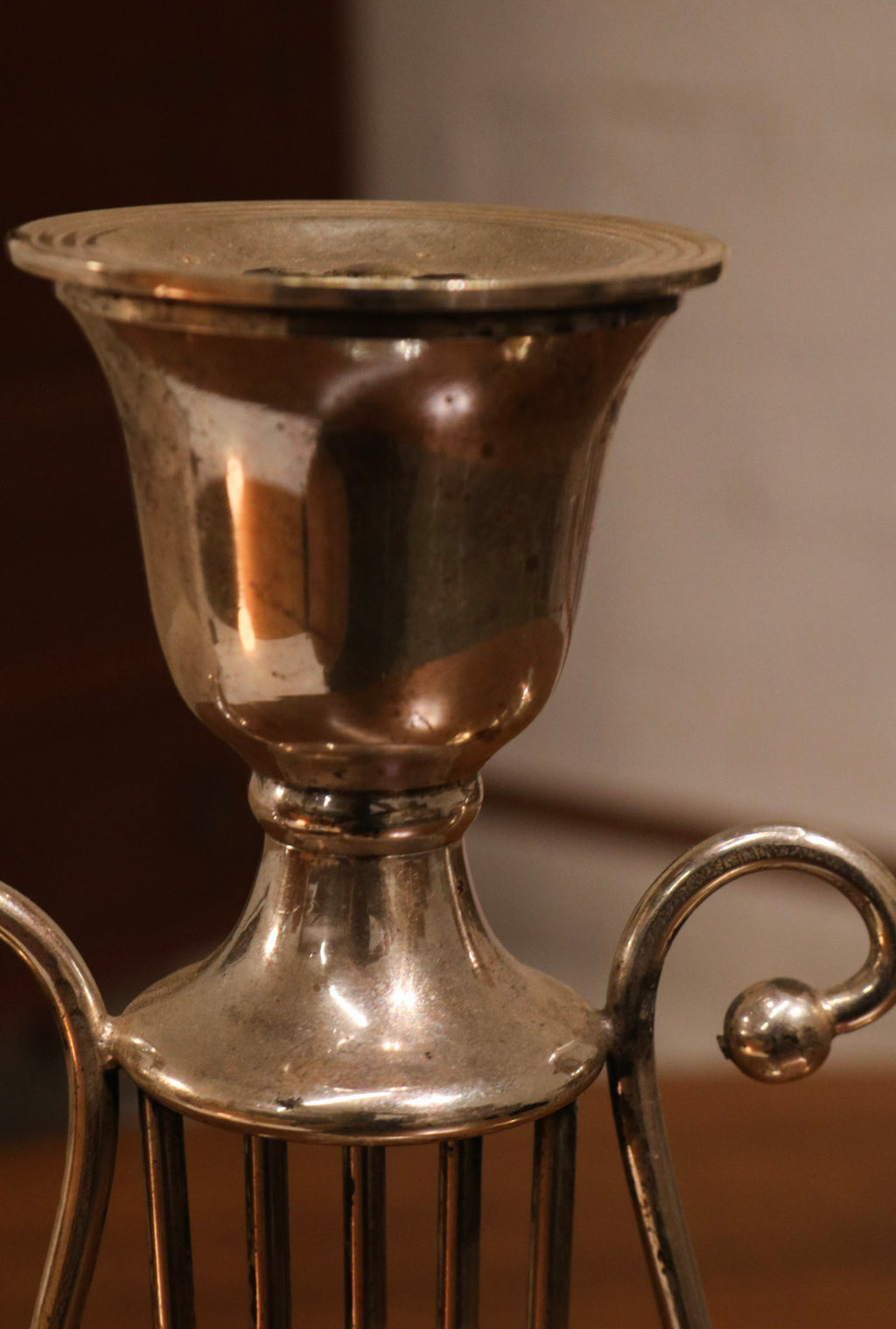 Pair Of Vintage Steel Brass Candle Holder