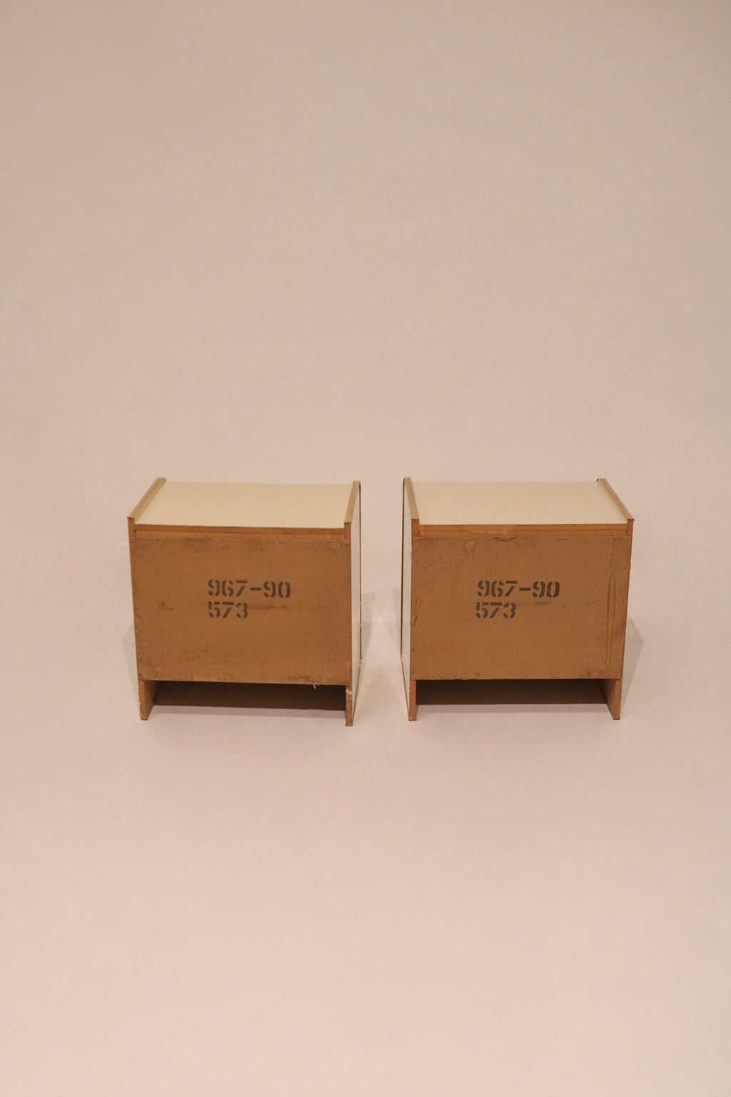 Vintage Postmodern Lacquered Nightstands Bedside Table
