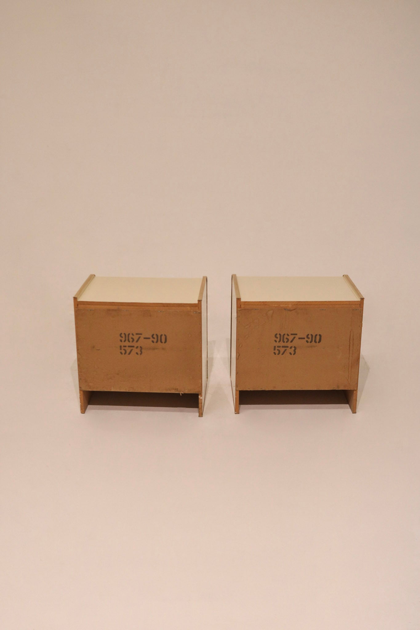 Vintage Postmodern Lacquered Nightstands Bedside Table