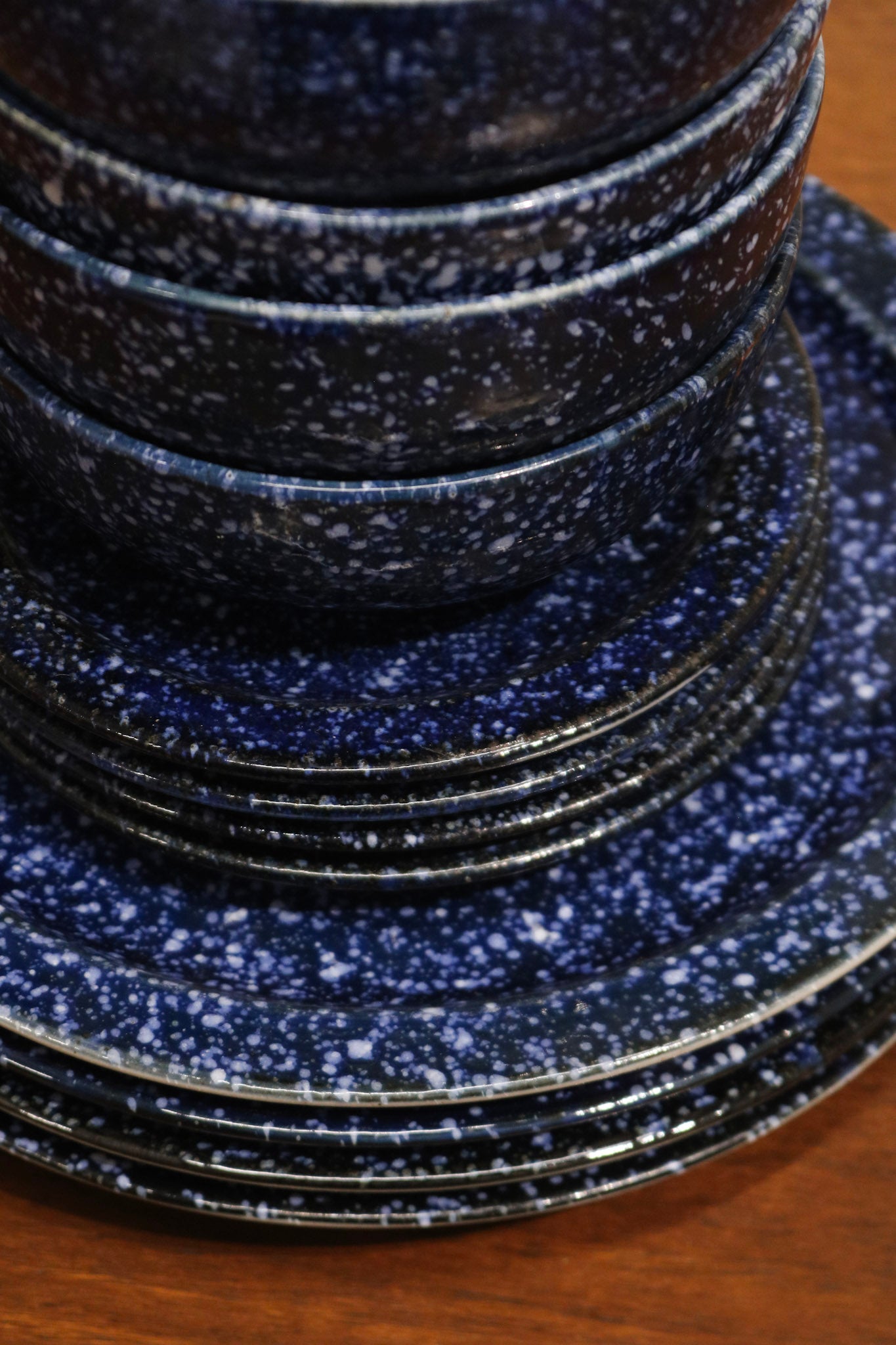 Vintage Blue Glazed Ceramic Dinnerware Set Made In Japan