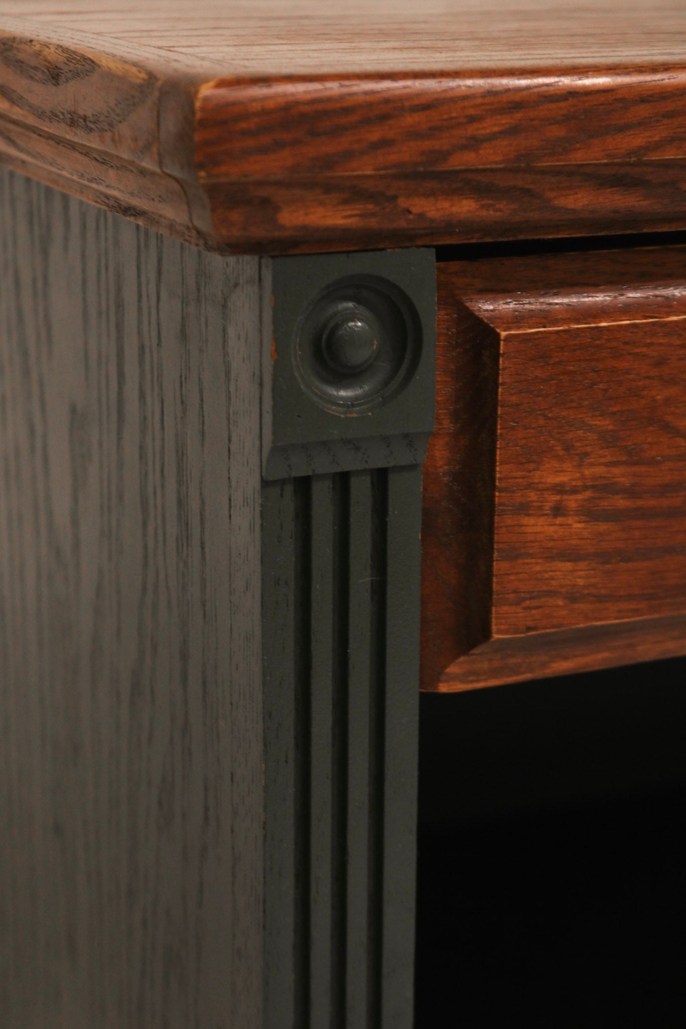 Rustic Vintage Wooden Table Desk With Drawers