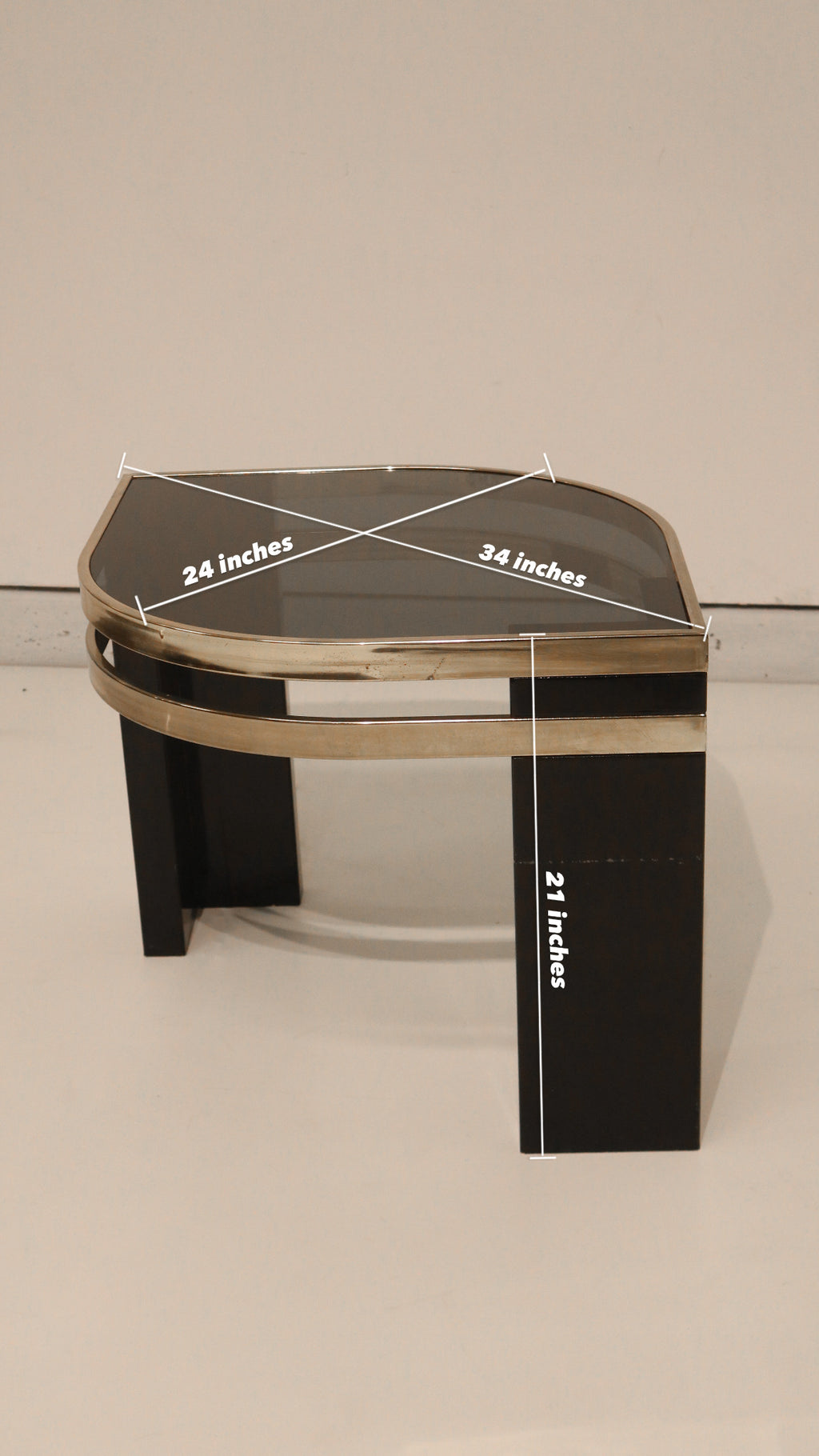 Vintage Postmodern Glass Side Tables Set