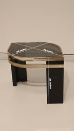 Vintage Postmodern Glass Side Tables Set