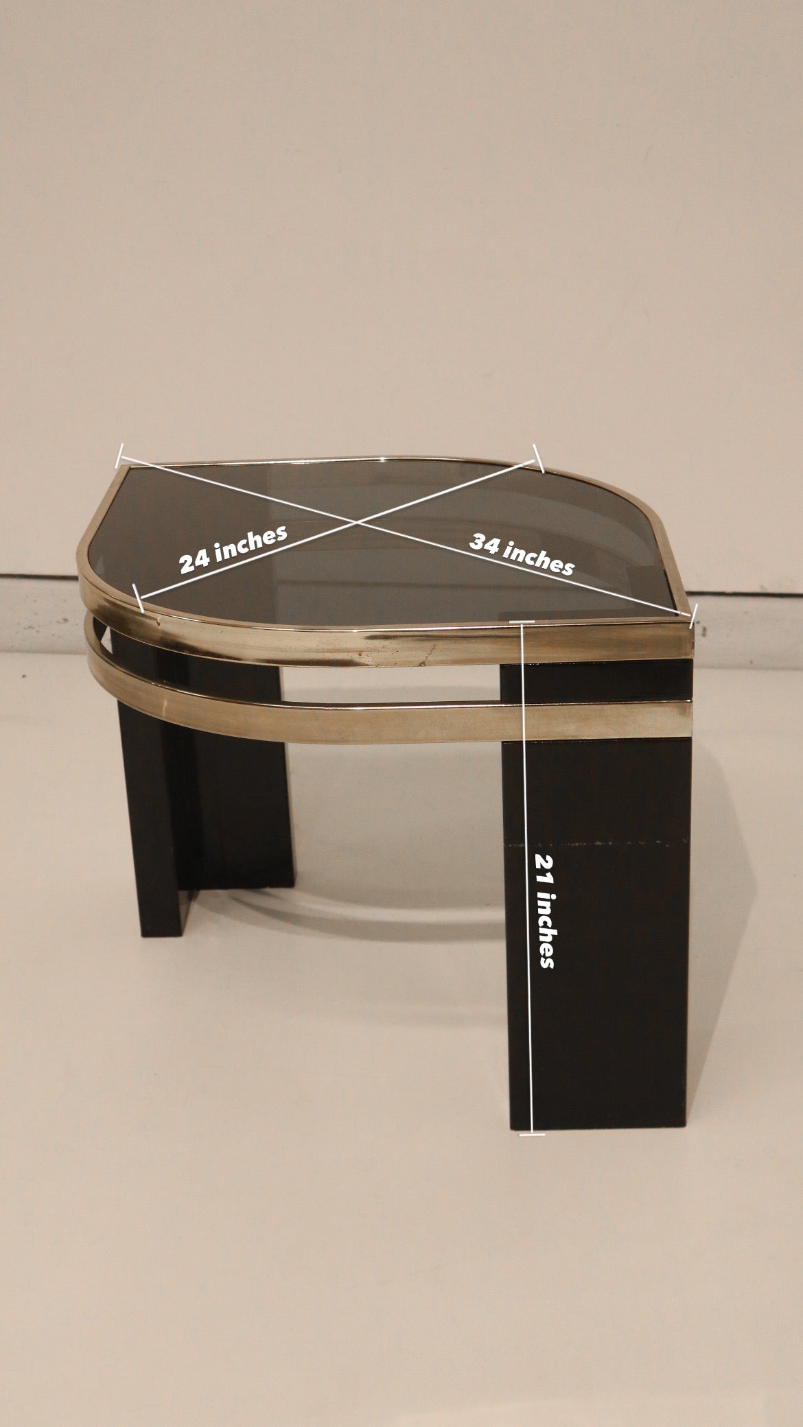 Vintage Postmodern Glass Side Tables Set