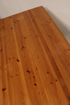 Vintage Swedish Pine Wood Extendable Dining Table