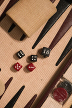 Vintage Travel Backgammon Leather Board Carrying Case