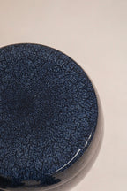 Set Of 2 Vintage Blue Ceramic Stools Or Side Tables