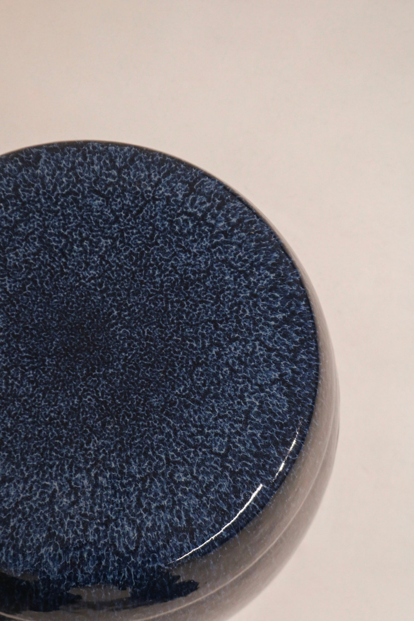 Set Of 2 Vintage Blue Ceramic Stools Or Side Tables