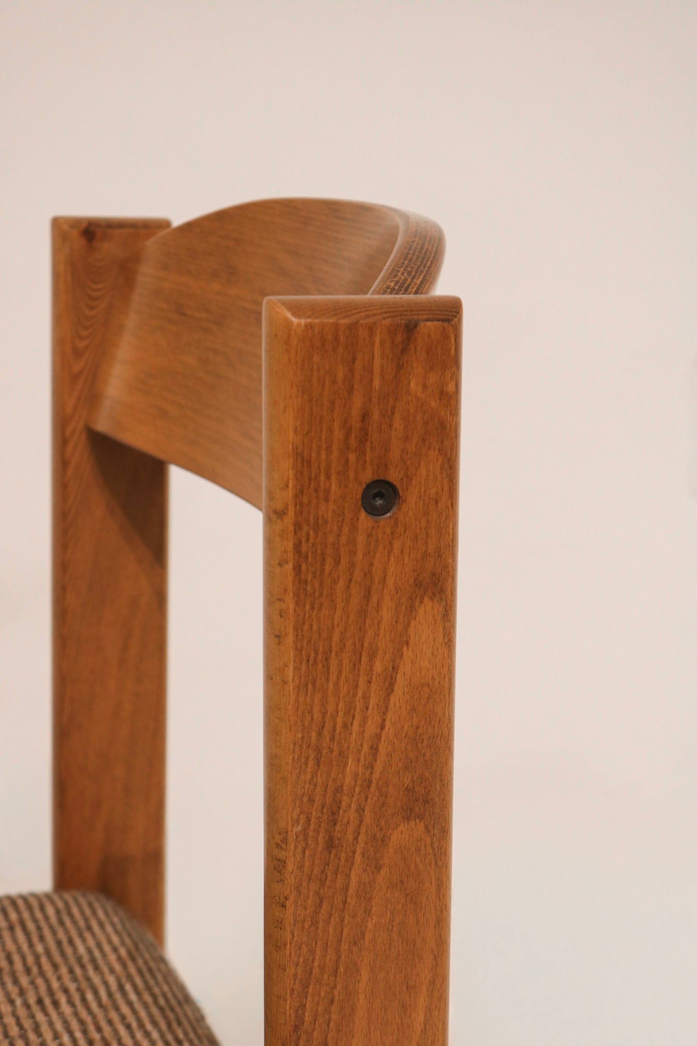 Mcm Vintage Oak Wood Fabric Single Chair