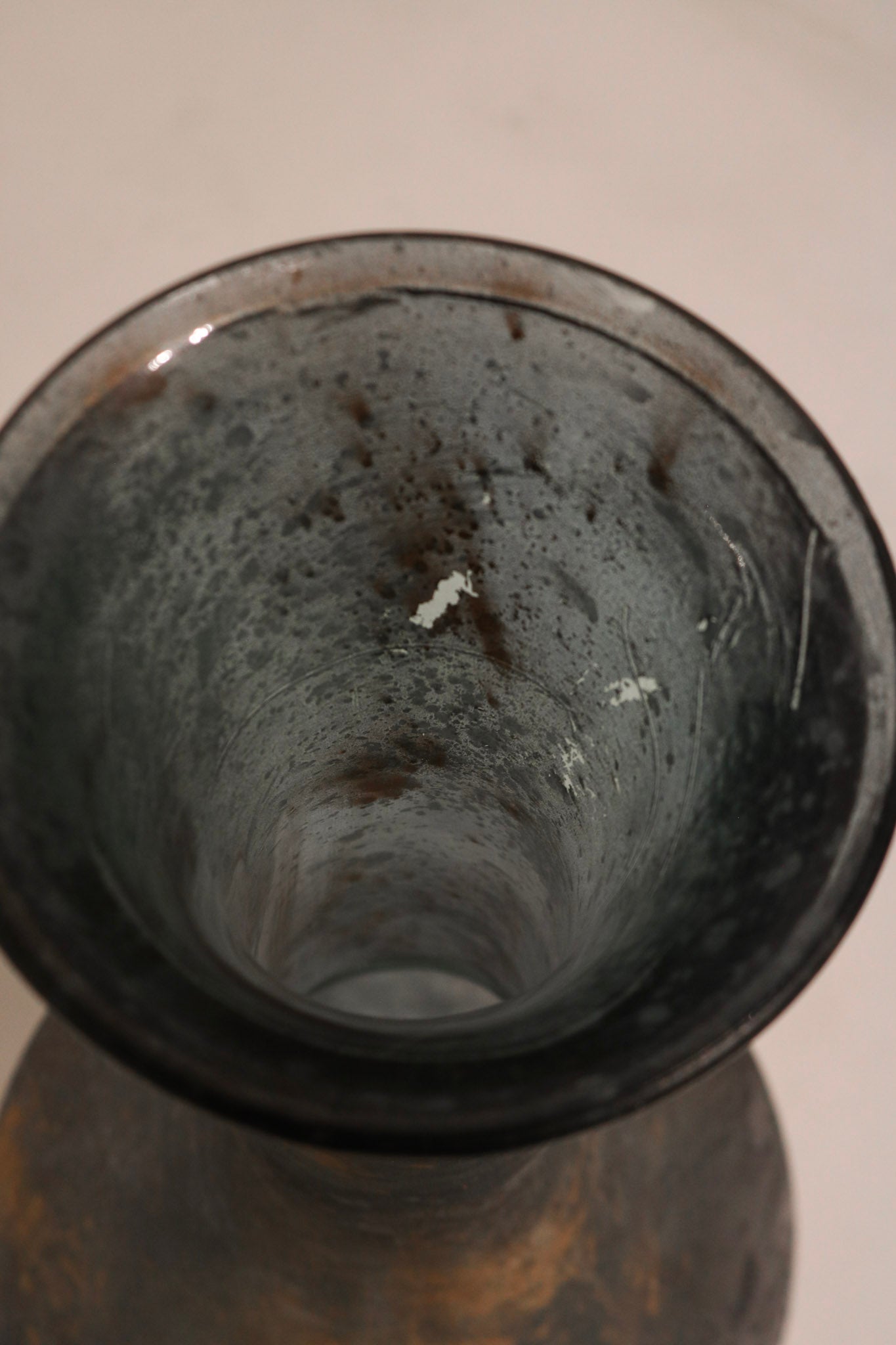Vintage Large Glass Floor Vase Made In Spain