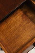 Vintage Solid Wood Drop Leaf Table Desk With Storage