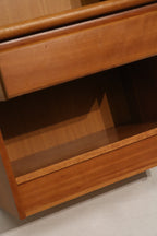 Set Of 2 Vintage Teak Wood Nightstands Bedside Tables With Drawers