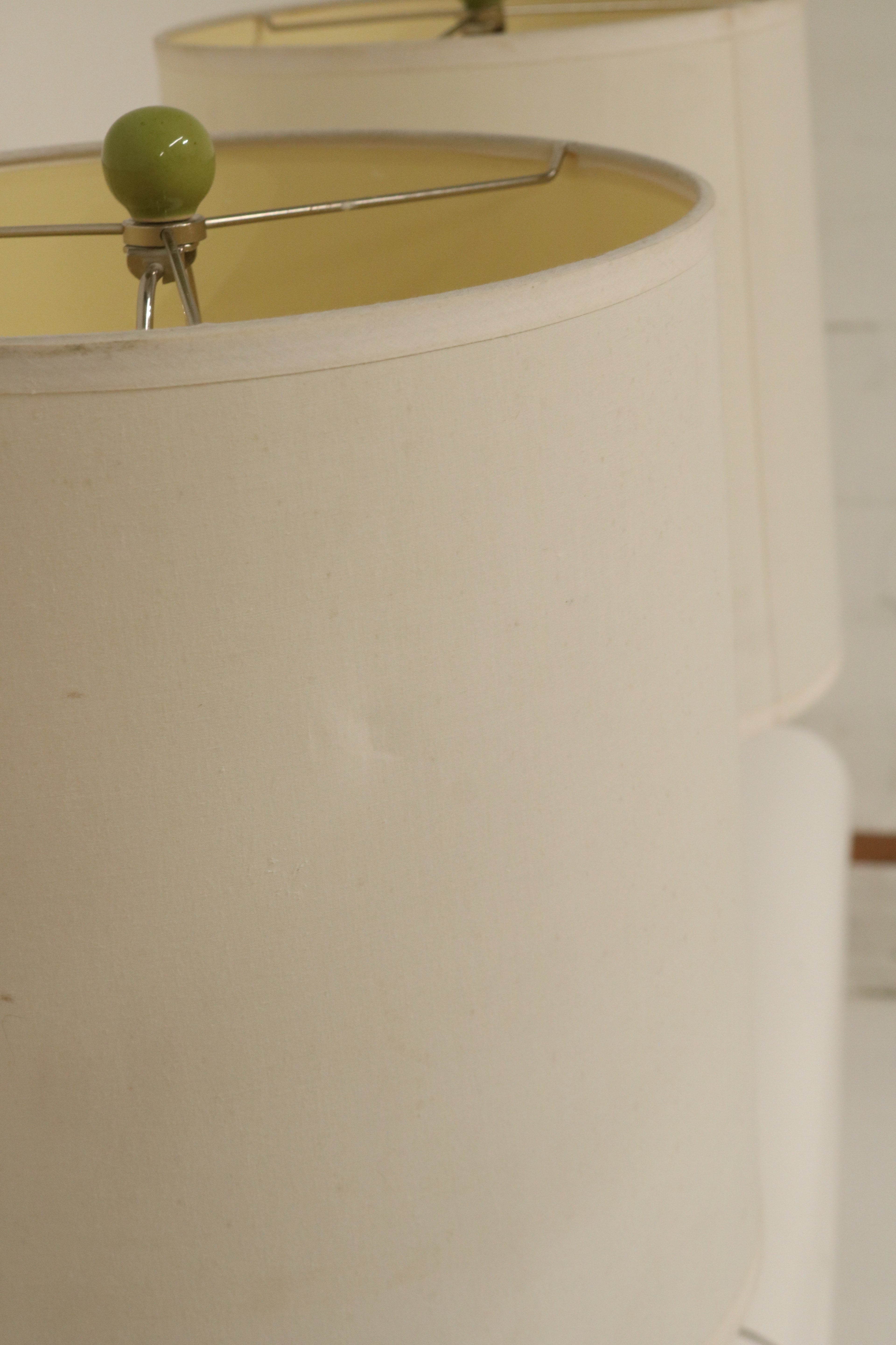 Ceramic Table Lamp With Beige Drum Shade