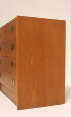 Vintage Swedish Oak Pine Small Chest Of Drawers Dresser