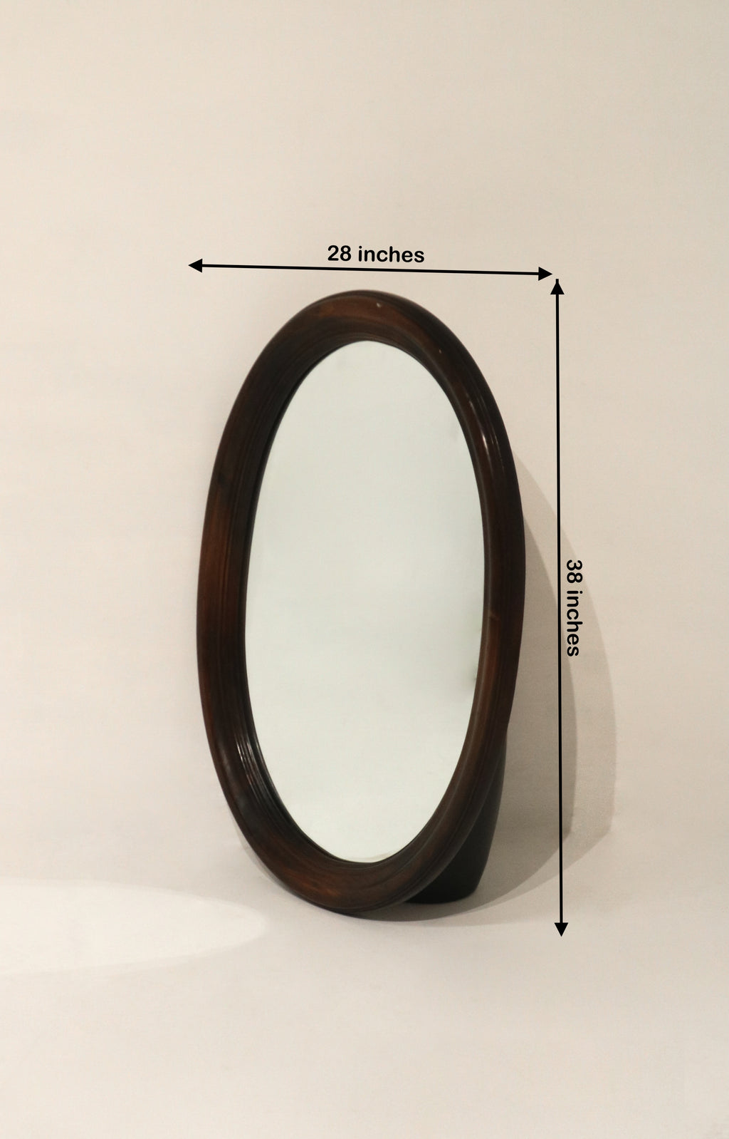 Vintage Oval Solid Wood Wall Mirror By Ethan Allen