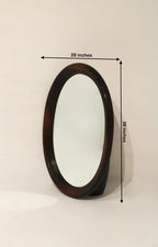 Vintage Oval Solid Wood Wall Mirror By Ethan Allen