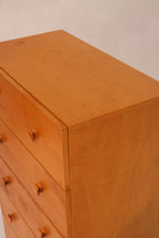 Vintage Oak Wood Highboy 5 Drawers Dresser