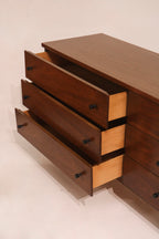 Mid Century Modern Walnut Wood 6 Drawers Dresser By Stanley