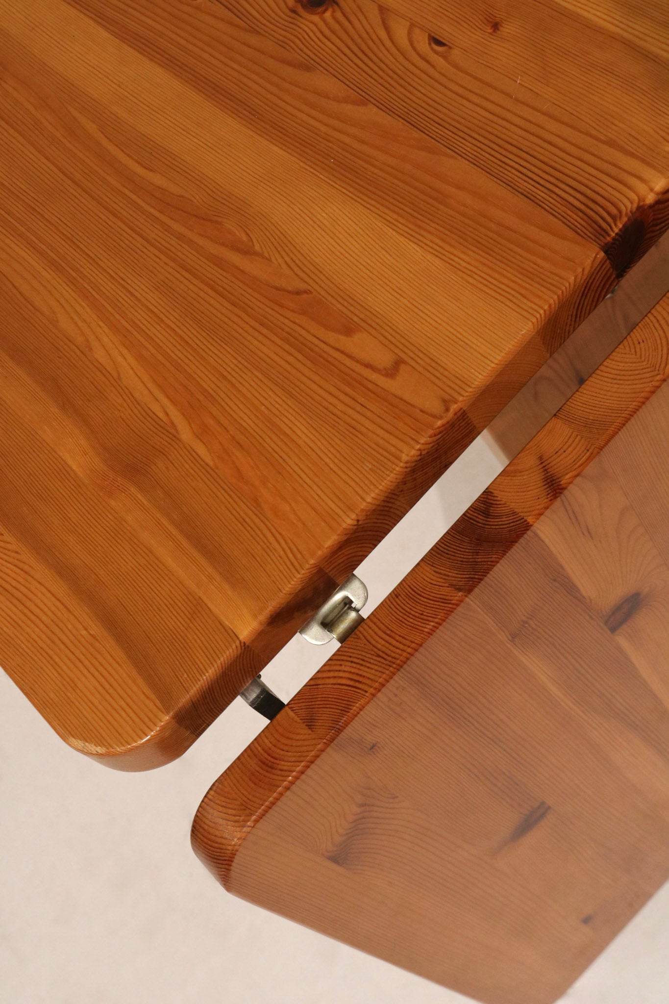 Vintage Swedish Pine Wood Extendable Dining Table