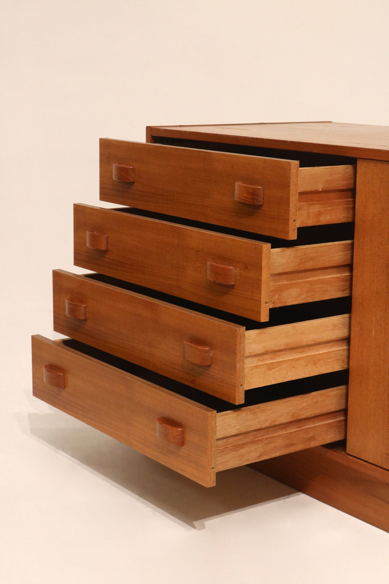 Danish Mid-Century Modern Teak  Storage Credenza By Domino Mobler