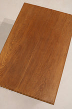 Vintage Danish Oak Wood Side Table Small Chest Of Drawers On Wheels