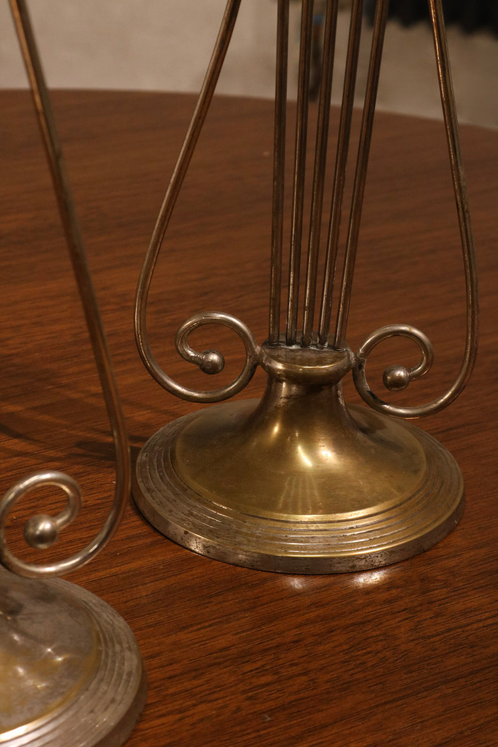 Pair Of Vintage Steel Brass Candle Holder