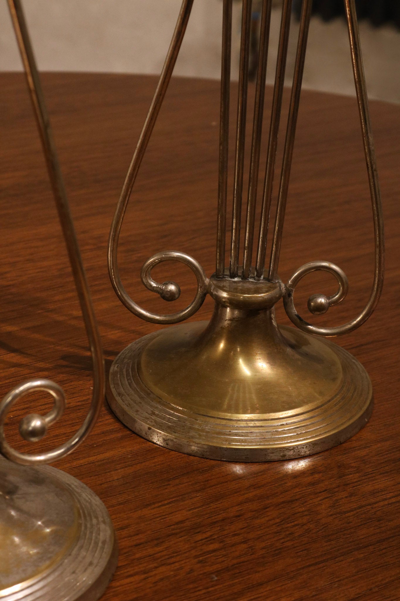 Pair Of Vintage Steel Brass Candle Holder