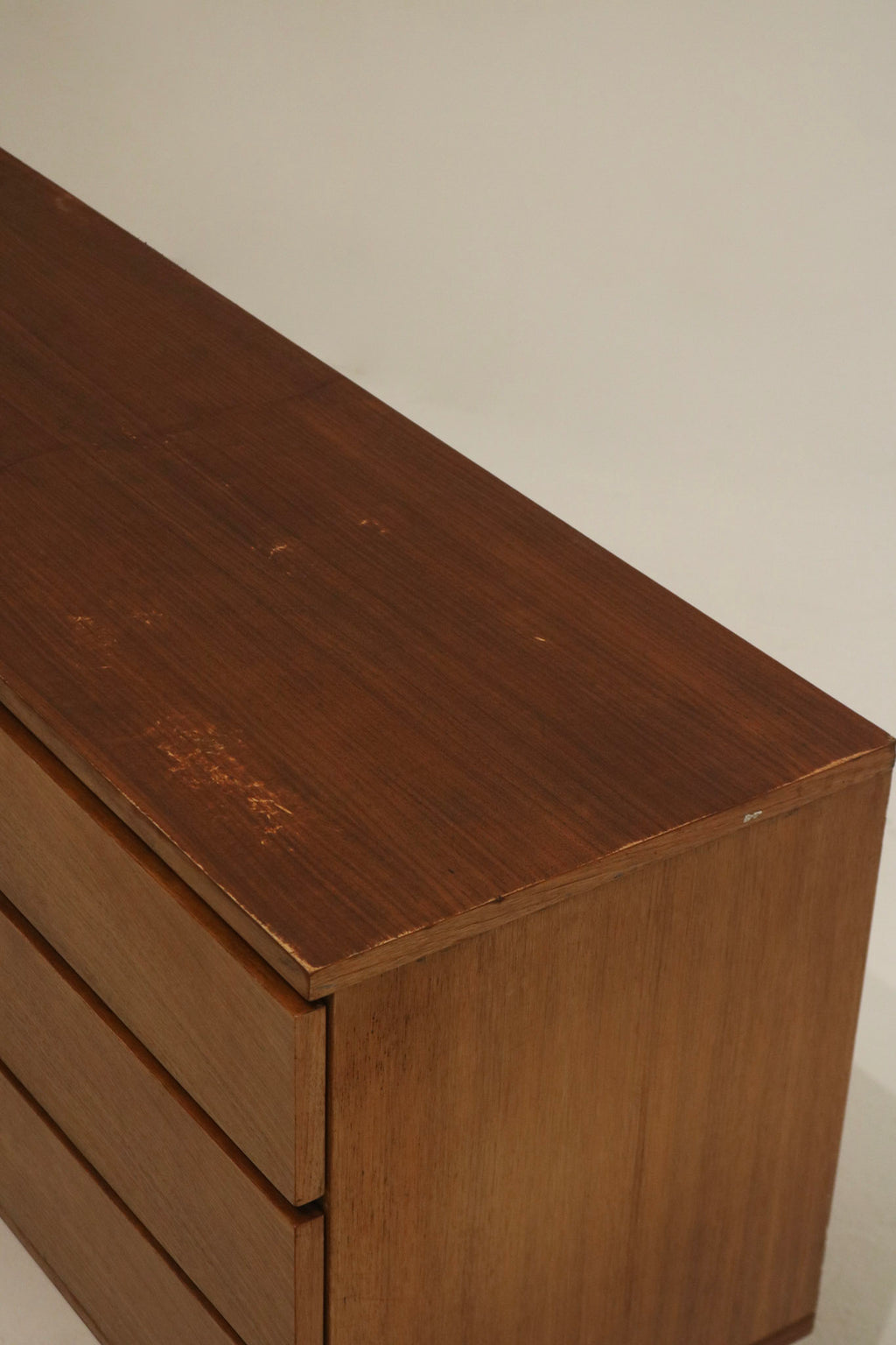 Mid Century Modern Vintage Scandinavian Walnut Wood Sideboard Console Storage