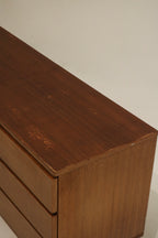 Mid Century Modern Vintage Scandinavian Walnut Wood Sideboard Console Storage