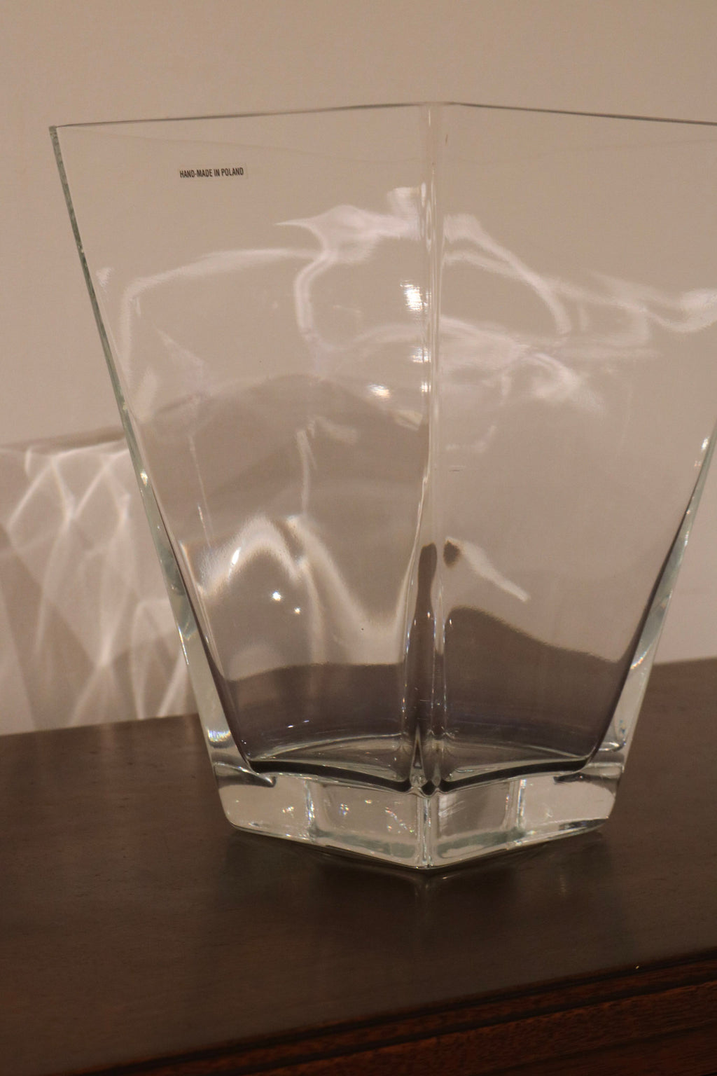 Poland Hand-Made Heavy Glass Vase