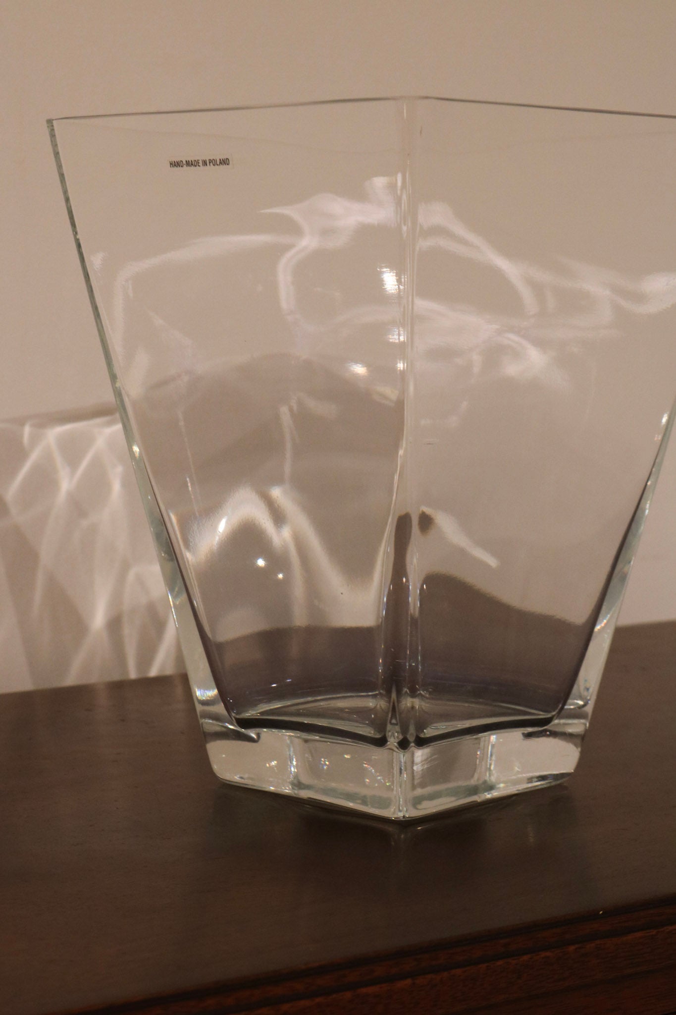 Poland Hand-Made Heavy Glass Vase