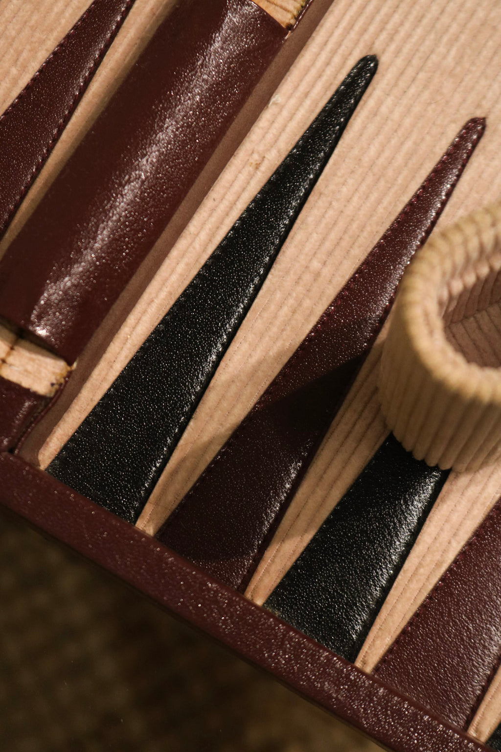 Vintage Travel Backgammon Leather Board Carrying Case