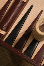 Vintage Travel Backgammon Leather Board Carrying Case