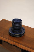 Vintage Blue Glazed Ceramic Dinnerware Set Made In Japan