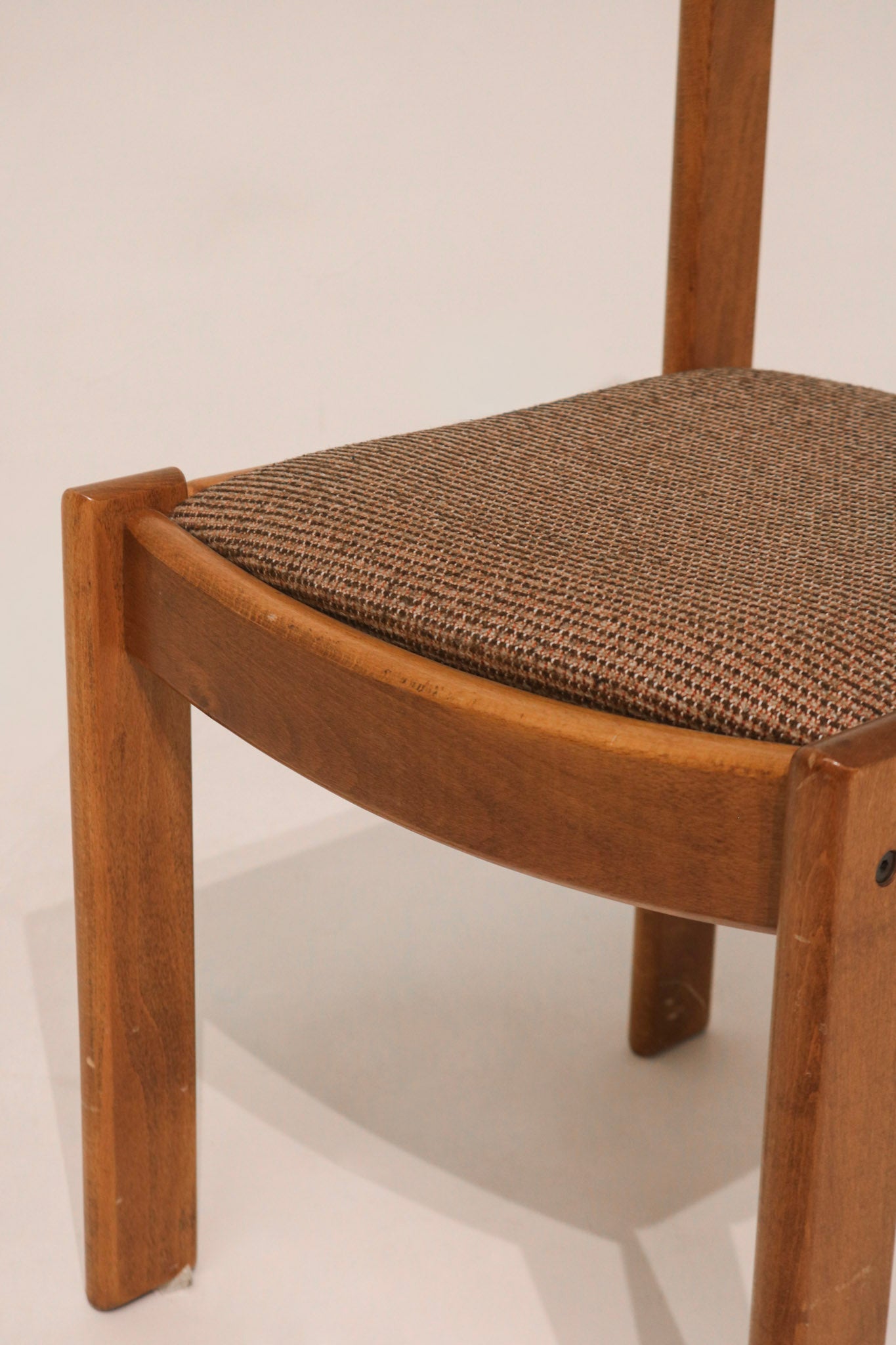 Mcm Vintage Oak Wood Fabric Single Chair