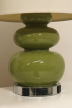 Ceramic Table Lamp With Beige Drum Shade