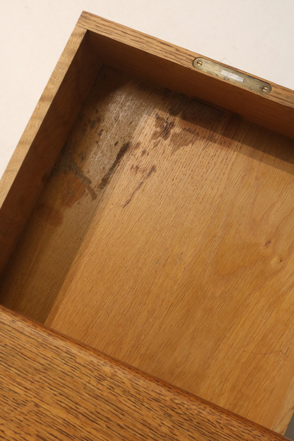 Mid Century Danish Oak Wood Writing Desk With Drawers And Key