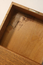 Mid Century Danish Oak Wood Writing Desk With Drawers And Key