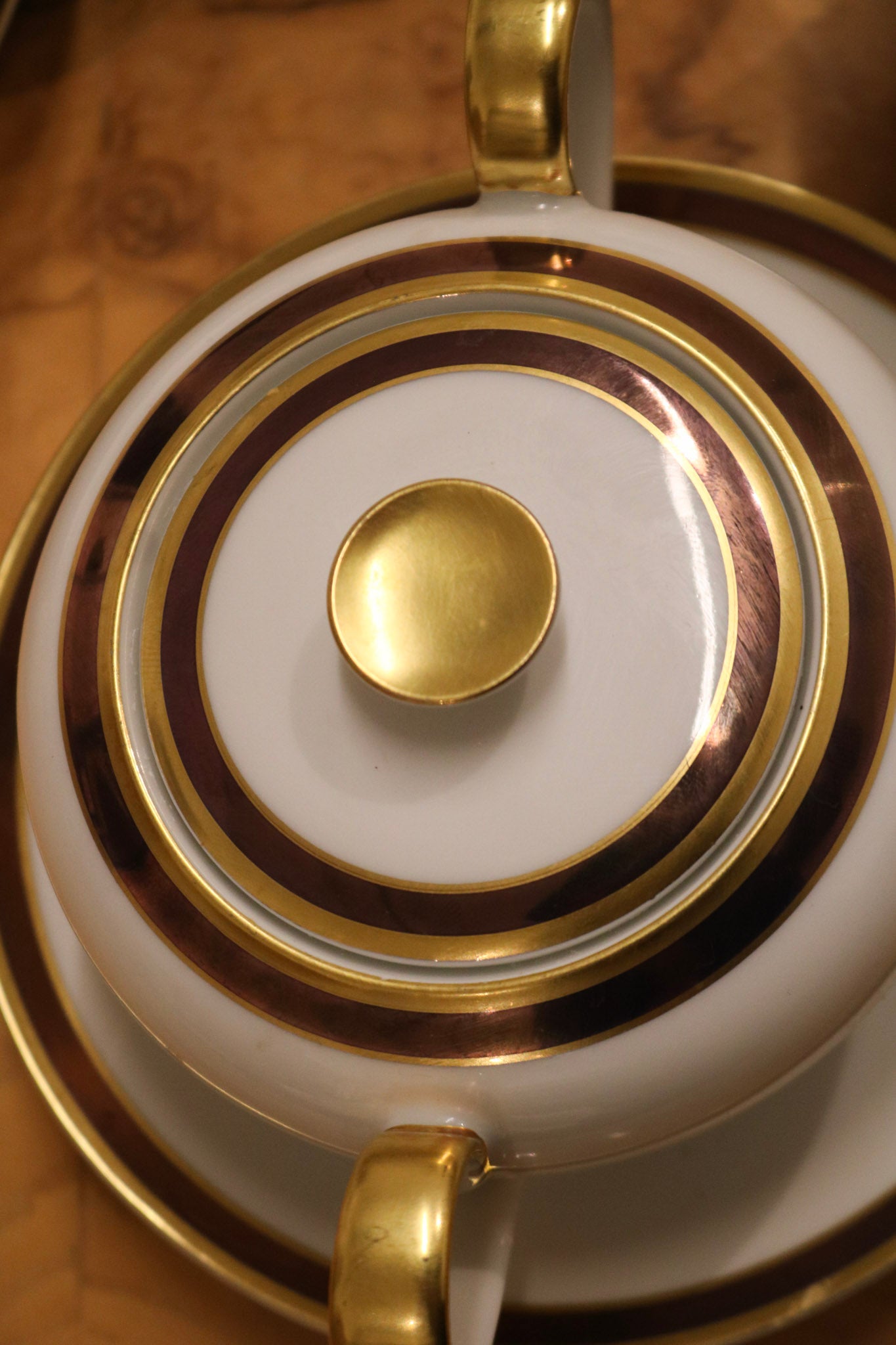 Set Of 4 Porcelain Coffee Tea Cups And Plates Sugar Bowl By Heinrich & Co.