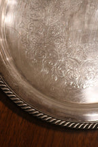 Set Of Vintage Crystal And Glass Barware And Serving Brass Tray