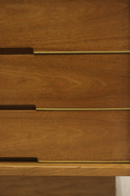 Mid Century Modern Walnut Wood 6 Drawers Lowboy Dresser