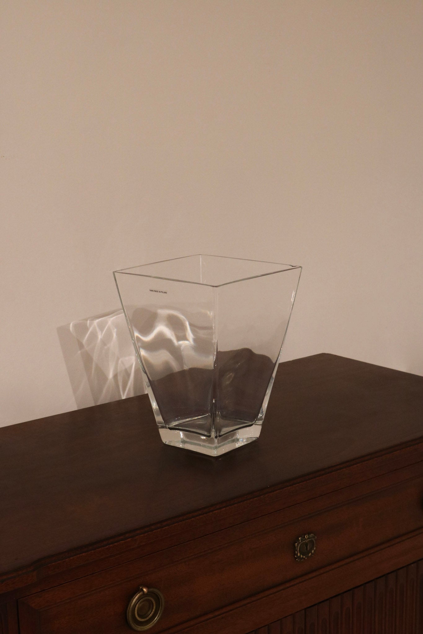 Poland Hand-Made Heavy Glass Vase