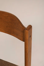 Mcm Vintage Oak Wood Fabric Single Chair