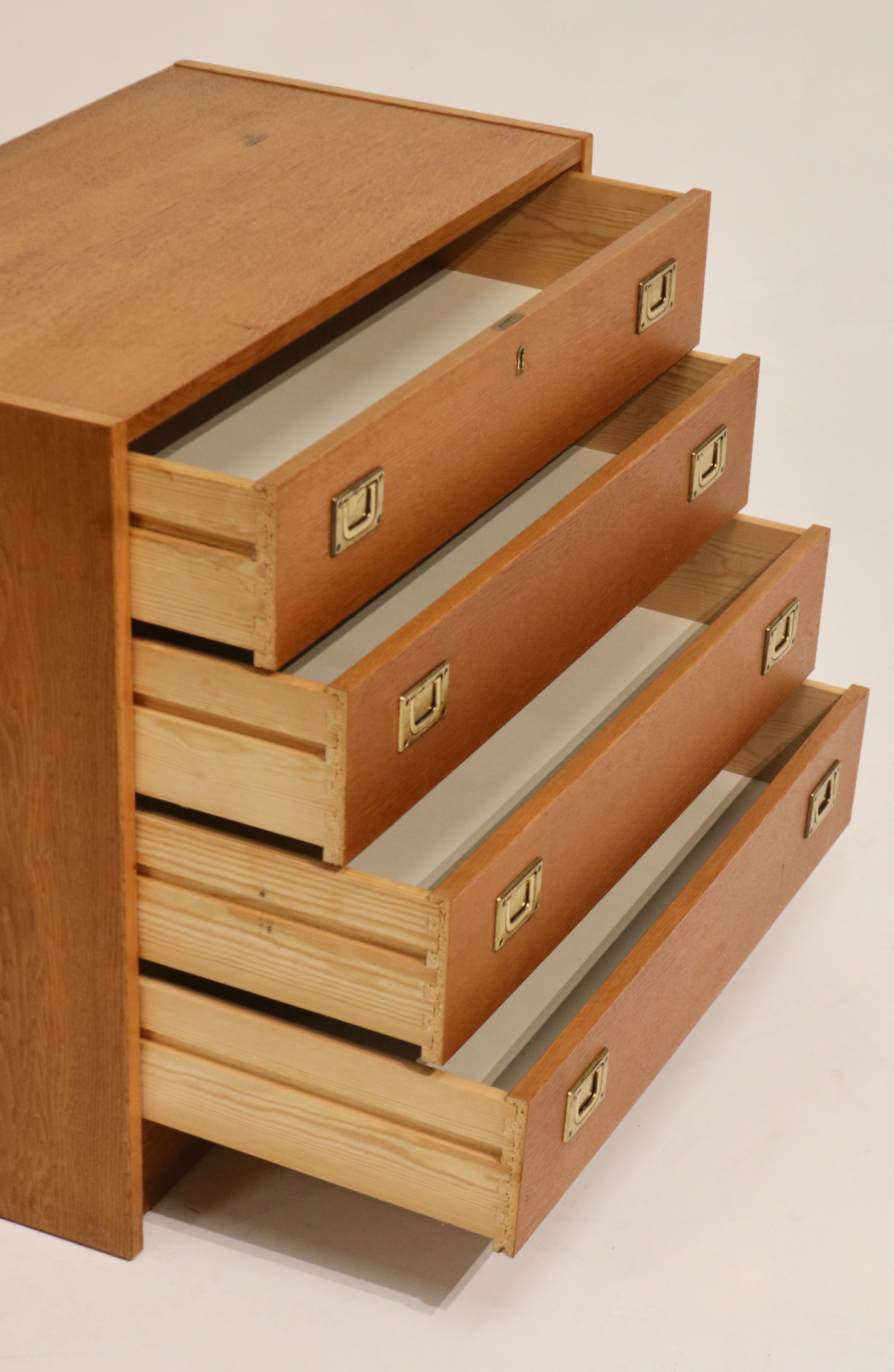 Vintage Swedish Oak Pine Small Chest Of Drawers Dresser